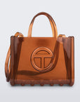 Melissa Medium Jelly Shopper Bag + Telfar - Clear Brown