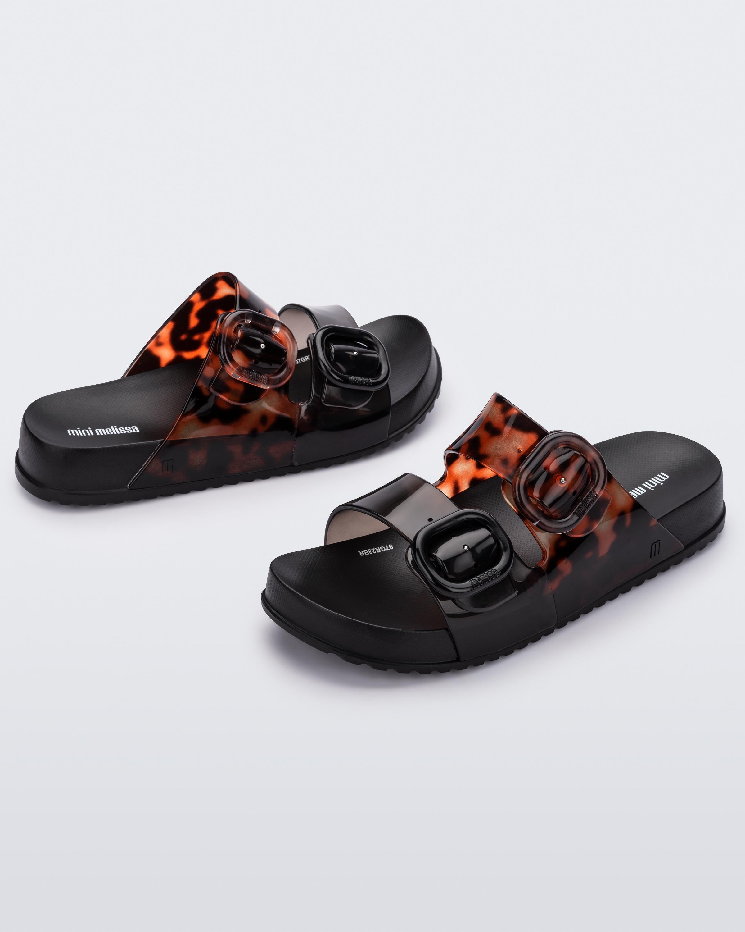 Mini Melissa Cozy Slide - Black/Tortoiseshell