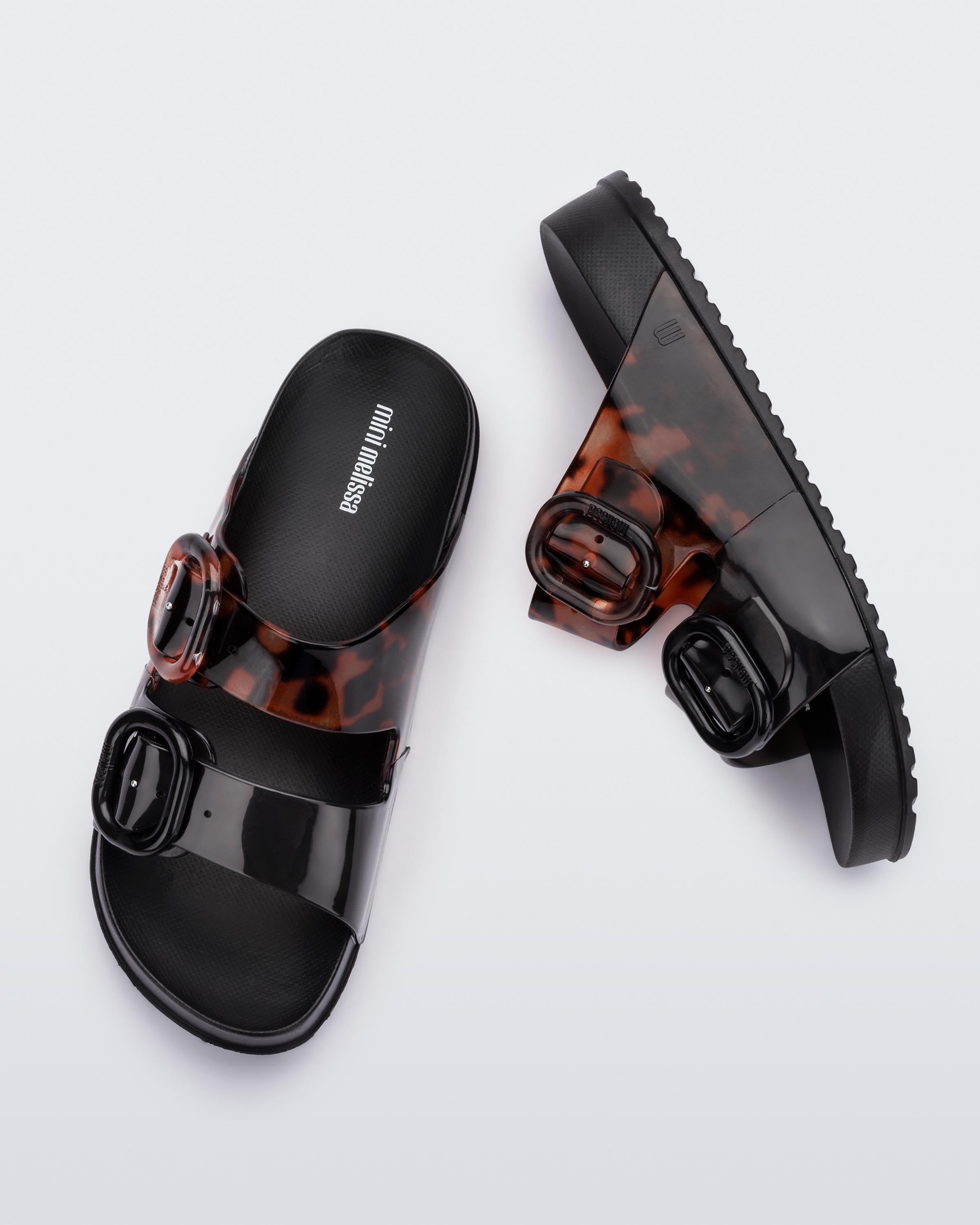 Mini Melissa Cozy Slide - Black/Tortoiseshell